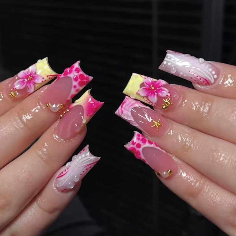 Floral Design Press-On Nail Tips Kalsten