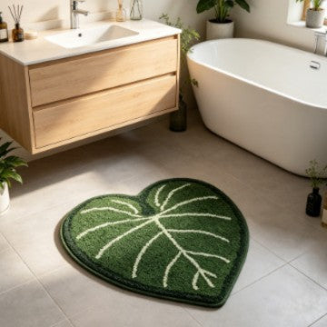 Leaf-Shaped Plush Bath Mat  1789754064