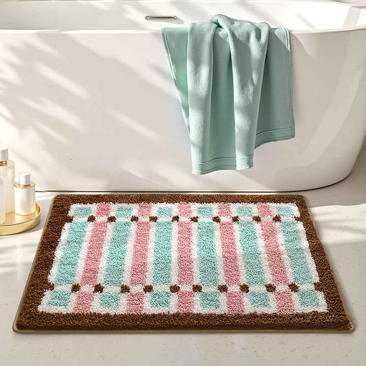 Plush Striped Bath Mat Kalsten