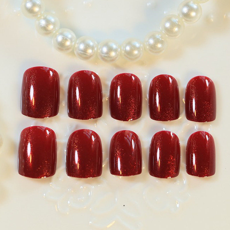 Glossy Press-On Nail Set with Sparkling Finish Kalsten