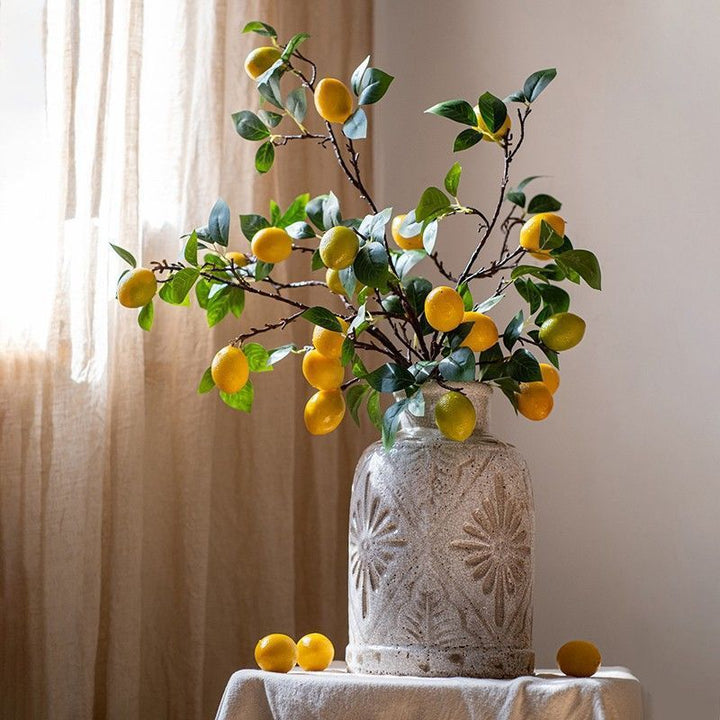 Lifelike Lemon Branch Decorative Arrangement