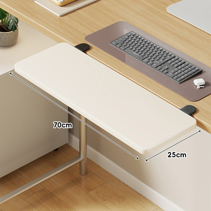 Under-Desk Sliding Keyboard Tray and Desk Extender with Smooth Glide Mount
