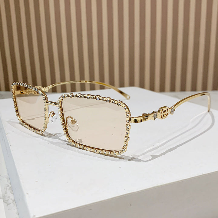 Women's elegant square sunglasses with luxurious rhinestone frame Kalsten