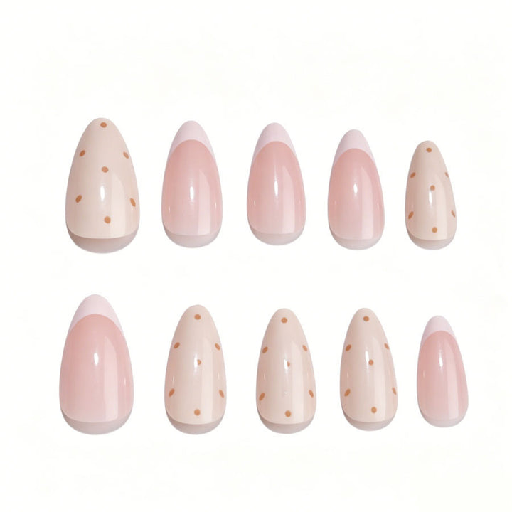 Artificial nail set with elegant gradients and fine dots Kalsten