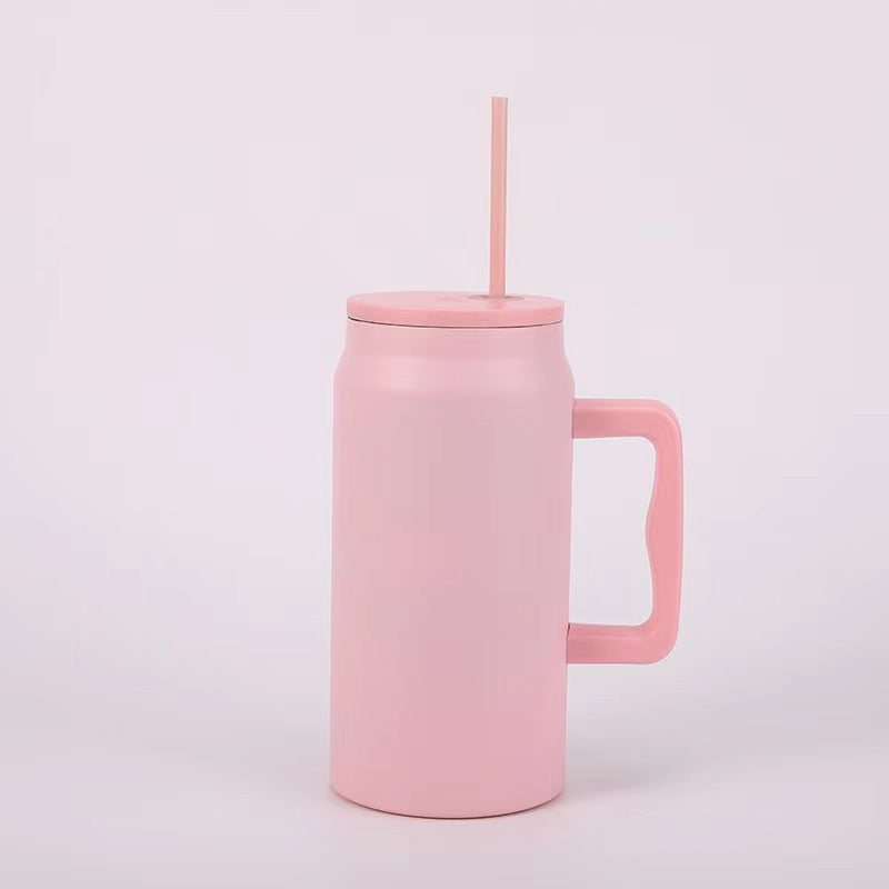 Women's Insulated Drinking Cup with Handle and Straw Kalsten