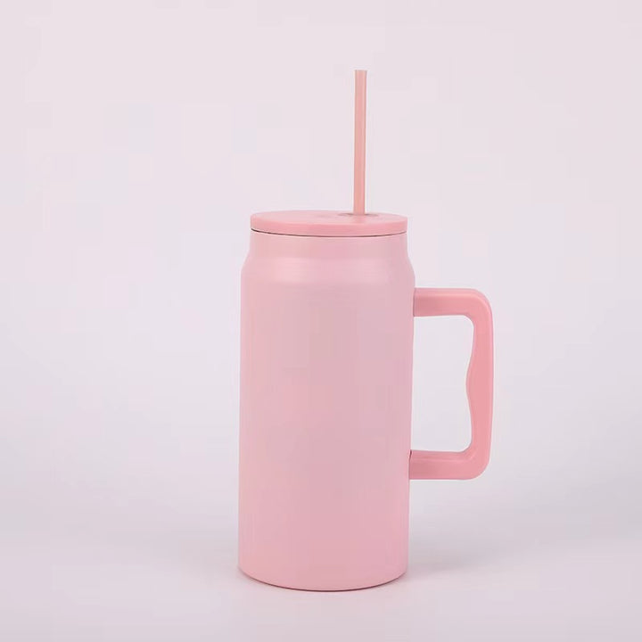 Women's Insulated Drinking Cup with Handle and Straw Kalsten