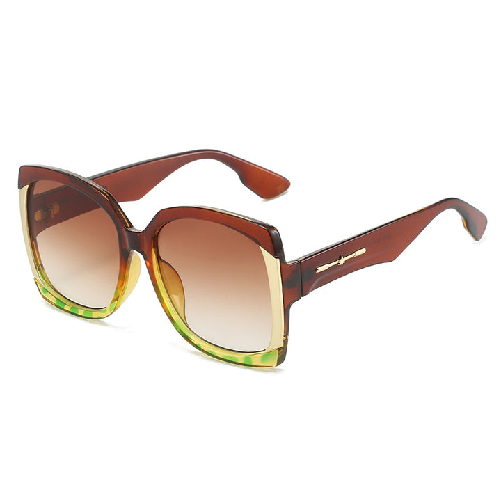 Oversized Tortoiseshell Sunglasses with Gold Accents Kalsten