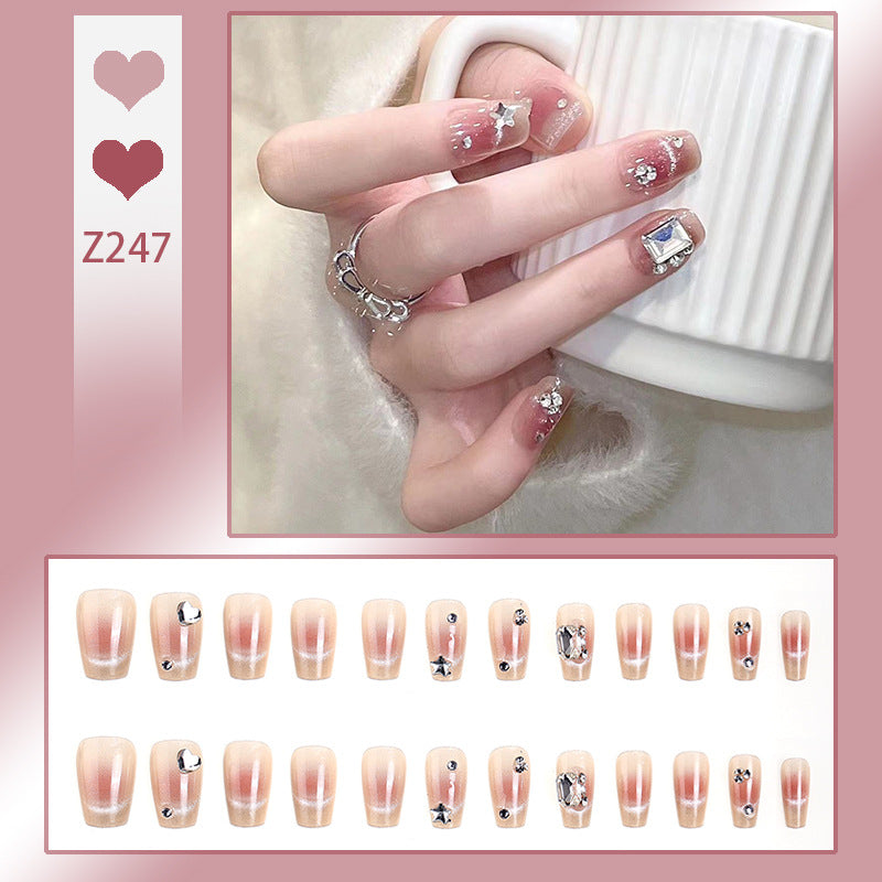 Artificial nail set with elegant glitter and star decorations Kalsten