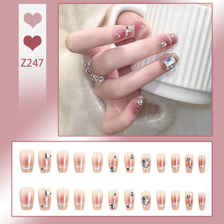Artificial nail set with elegant glitter and star decorations Kalsten