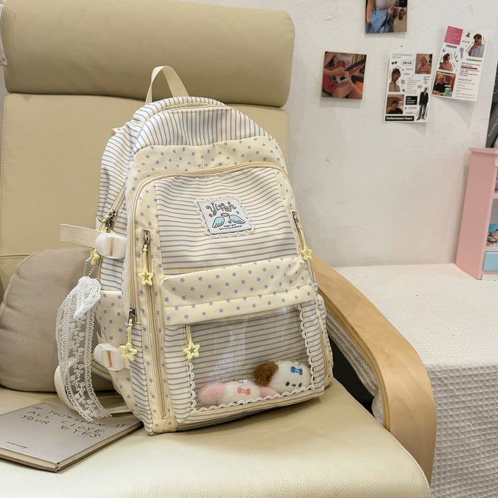 Trendy Striped School Backpack Kalsten