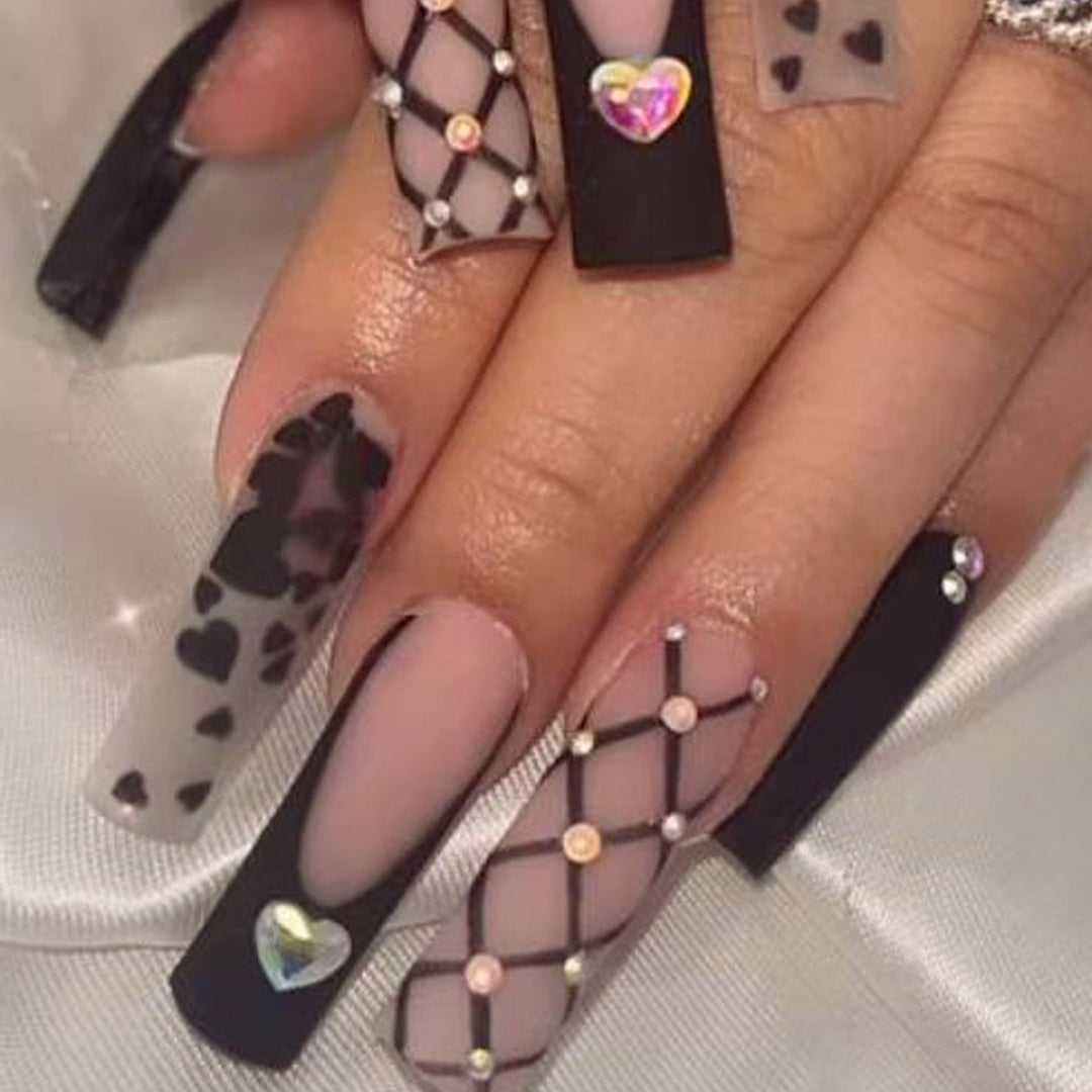 Ornate Butterfly-Inspired Acrylic Nail Extensions Kalsten