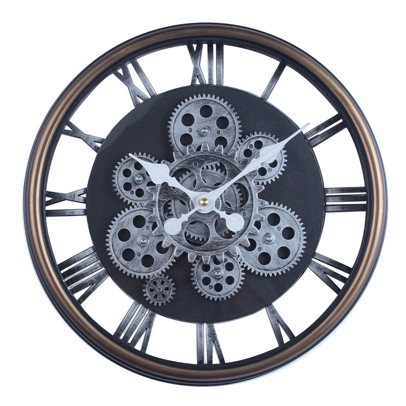 Elegant Wall Clock in Industrial Gear Design Kalsten