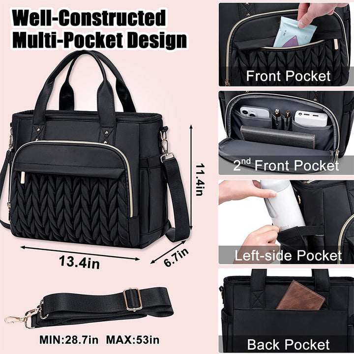Elegant and Spacious Shoulder Bag with Woven Design Kalsten