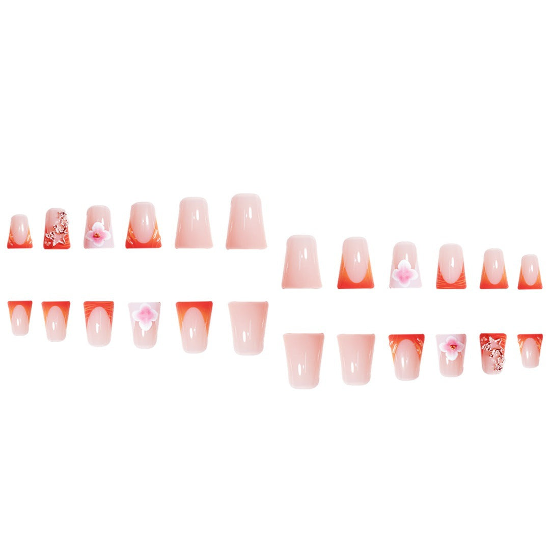 Floral Accent Press-On Nail Set Kalsten