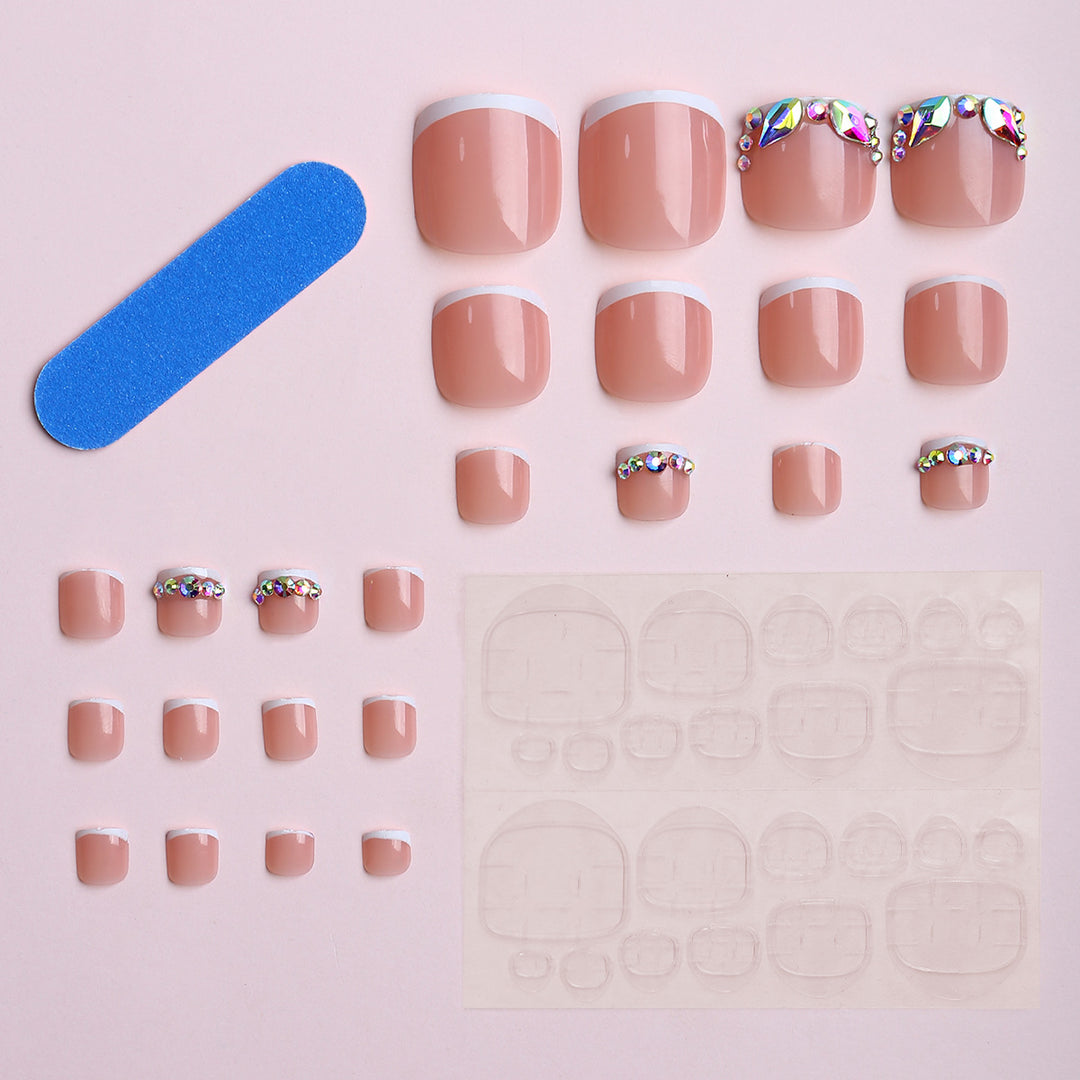 Acrylic nails with luxurious rhinestone embellishments Kalsten