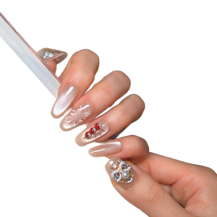 Decorative Press-On Nail Art Set with Jewel Accents Kalsten