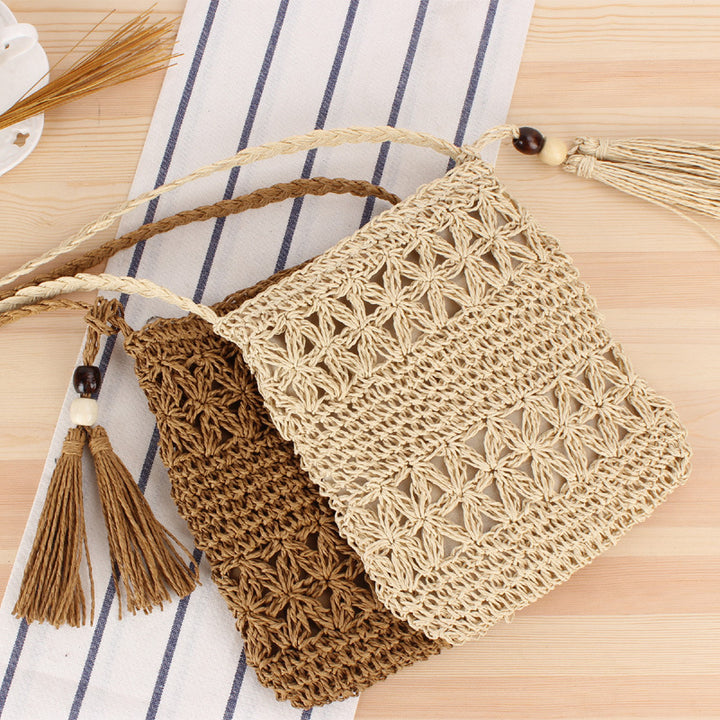 Macrame Crossbody Bag with Playful Tassel Detail Kalsten