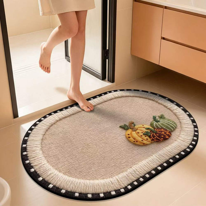 Pumpkin-Themed Decorative Bath Mat Kalsten