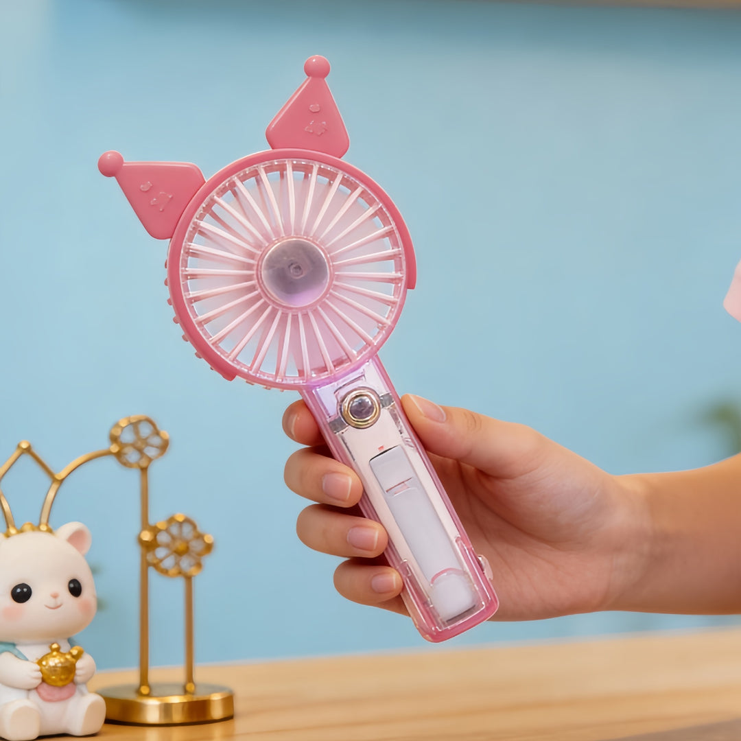 Women's Portable Hand Fan with USB Charging Function and Creative Cat Ear Design Kalsten