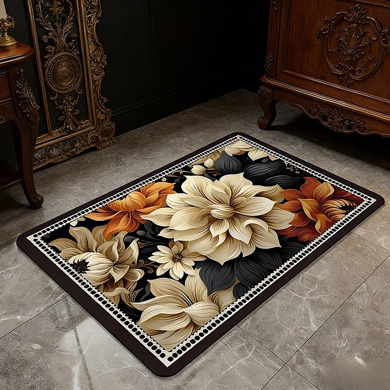 Floral Patterned Bath Mat Kalsten