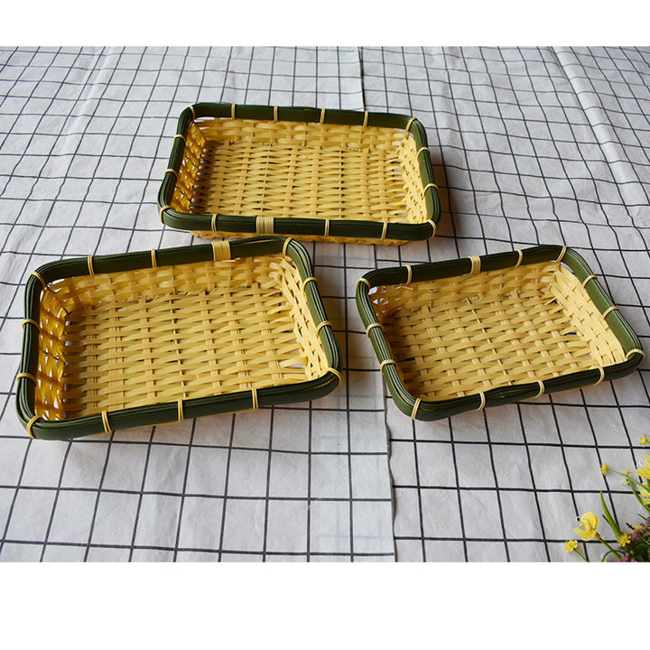 Handcrafted Woven Storage Tray Set Kalsten