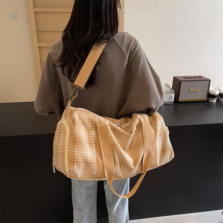 Versatile Checked Travel Duffle Bag Kalsten