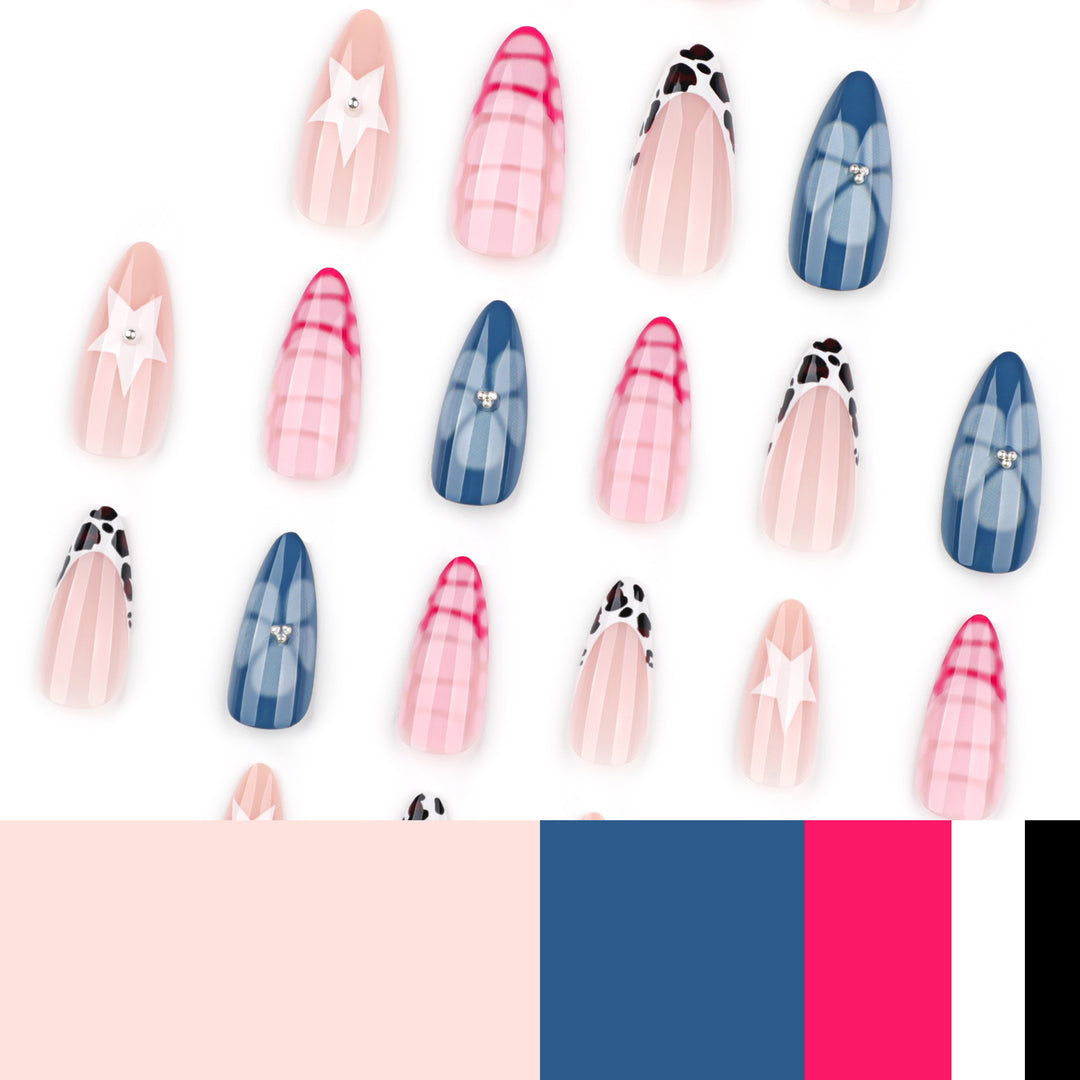 Artistic stiletto nails with unique 3D design Kalsten