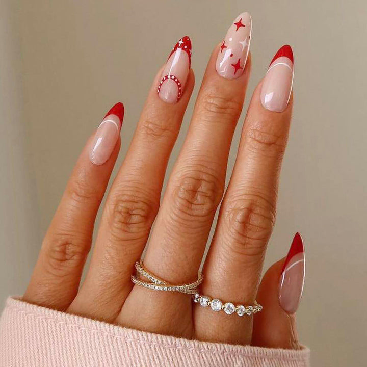 Elegant Stiletto Press-On Nail Set with Unique Design Kalsten