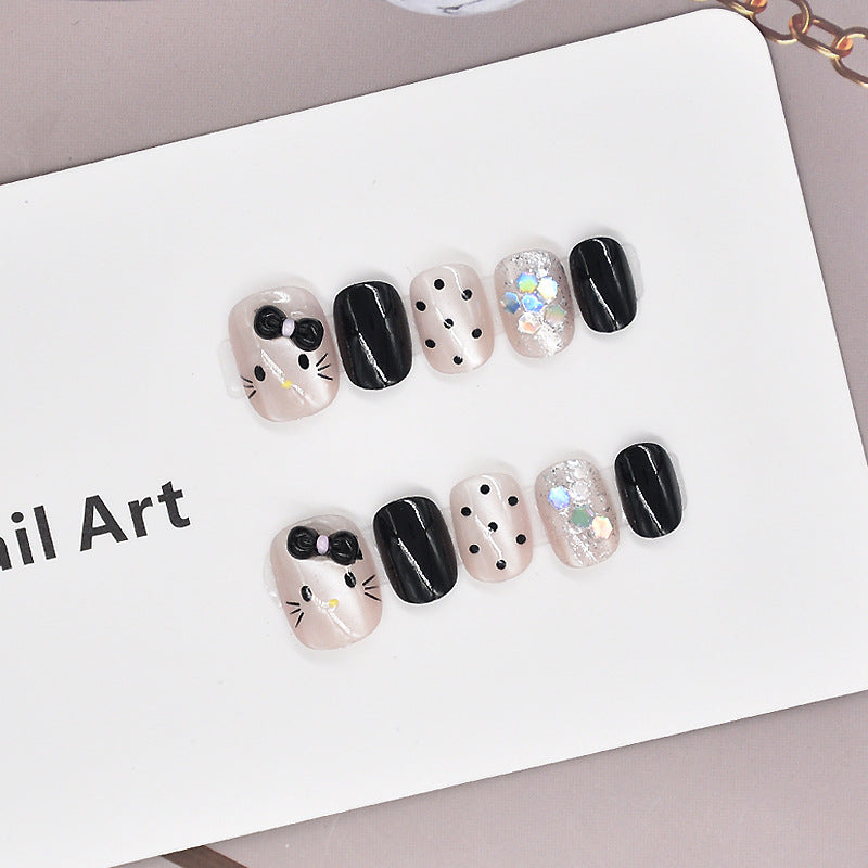 Glamorous Heart-Themed Press-On Nail Set Kalsten