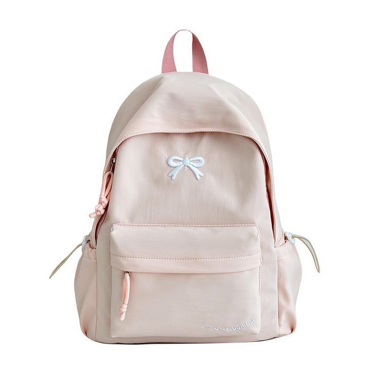 Bow-Embossed Casual School Backpack Kalsten
