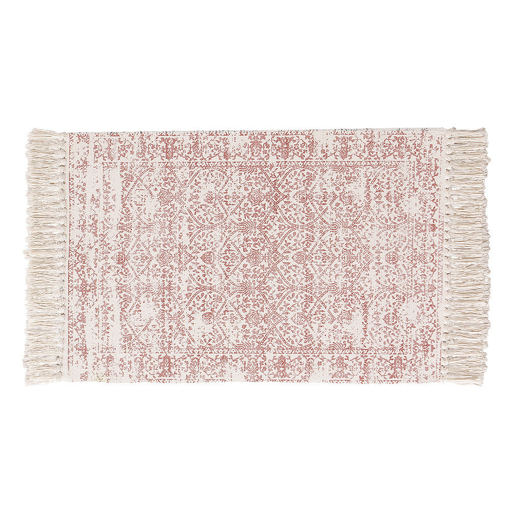 Woven vintage rug runner with fringes and oriental used look Kalsten