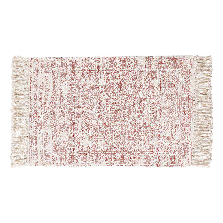 Woven vintage rug runner with fringes and oriental used look Kalsten
