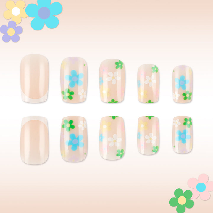 Floral French Tip Press-On Nail Set Kalsten