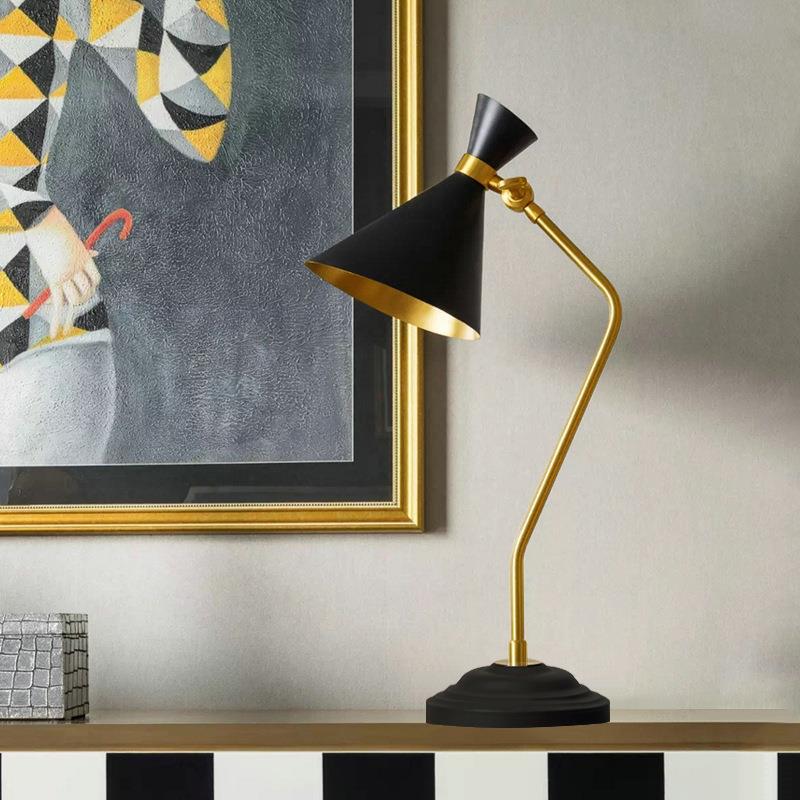 Mid-Century Modern Desk Lamp with Adjustable Shade