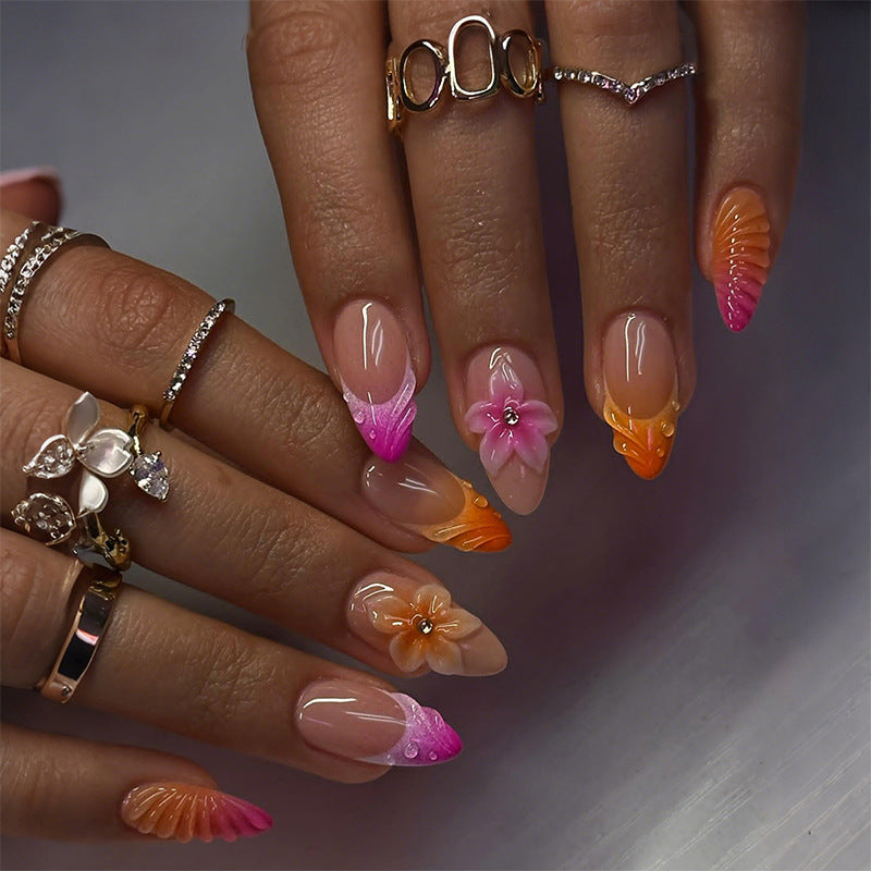Floral Embellished Press-On Nail Set Kalsten 1788495993