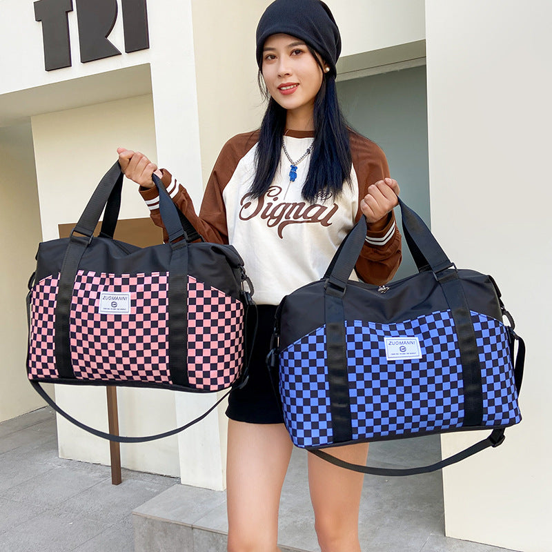 Stylish Checkerboard Duffle Bag Kalsten