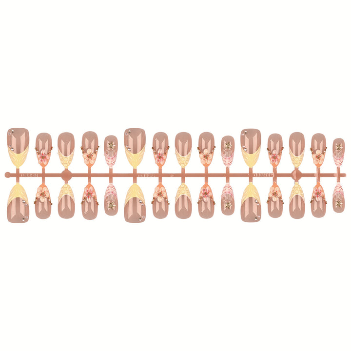 Decorative Floral Accent Press-On Nails