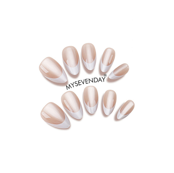 Elegant French Tip Press-On Nail Art Kalsten