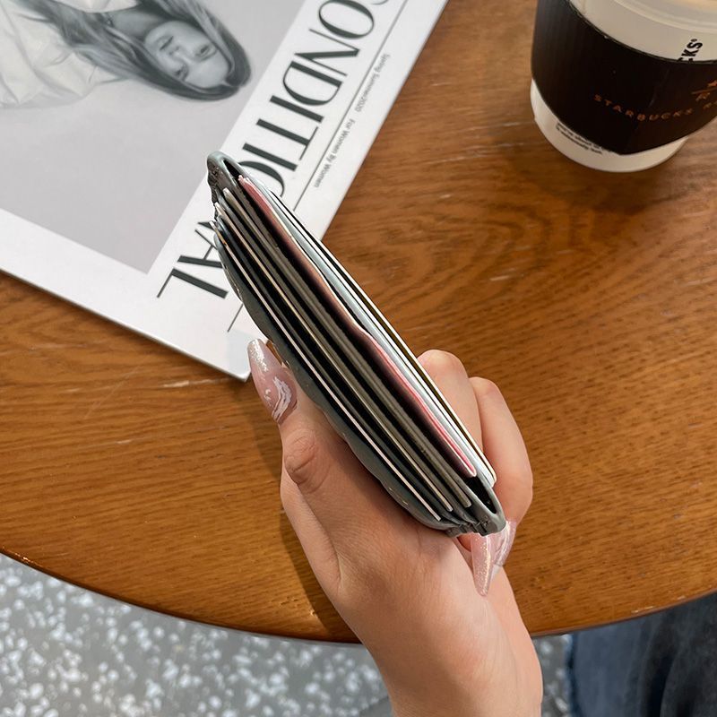 Quilted Leather Card Holder Wallet