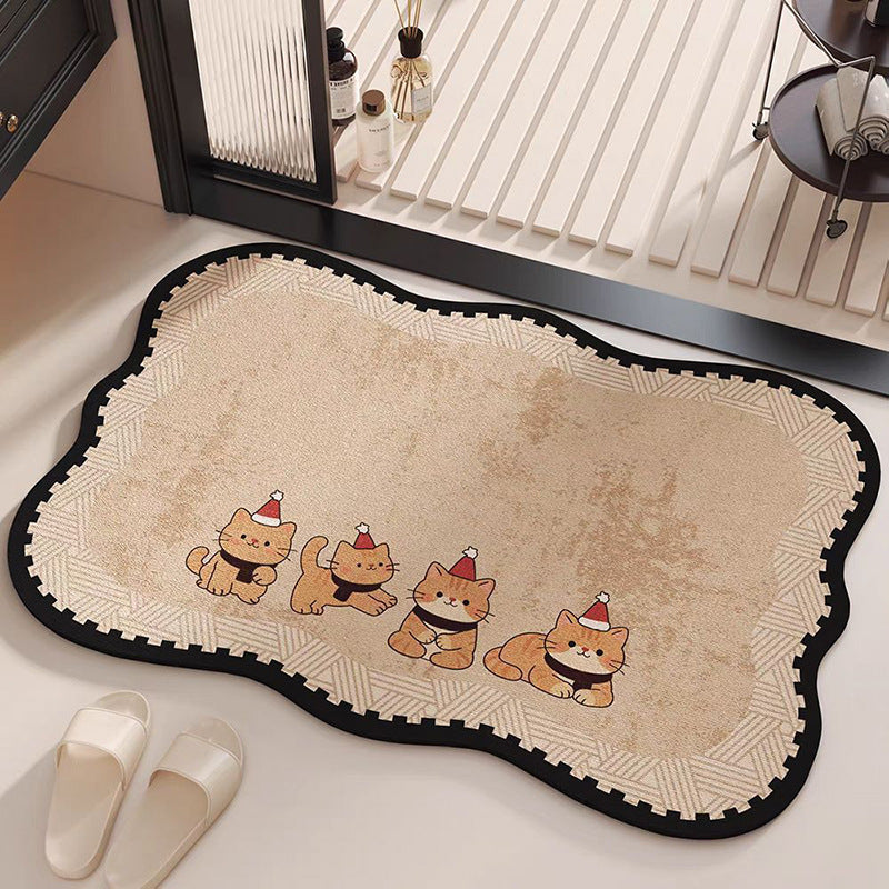 Cute Cat-Themed Bathroom Mat