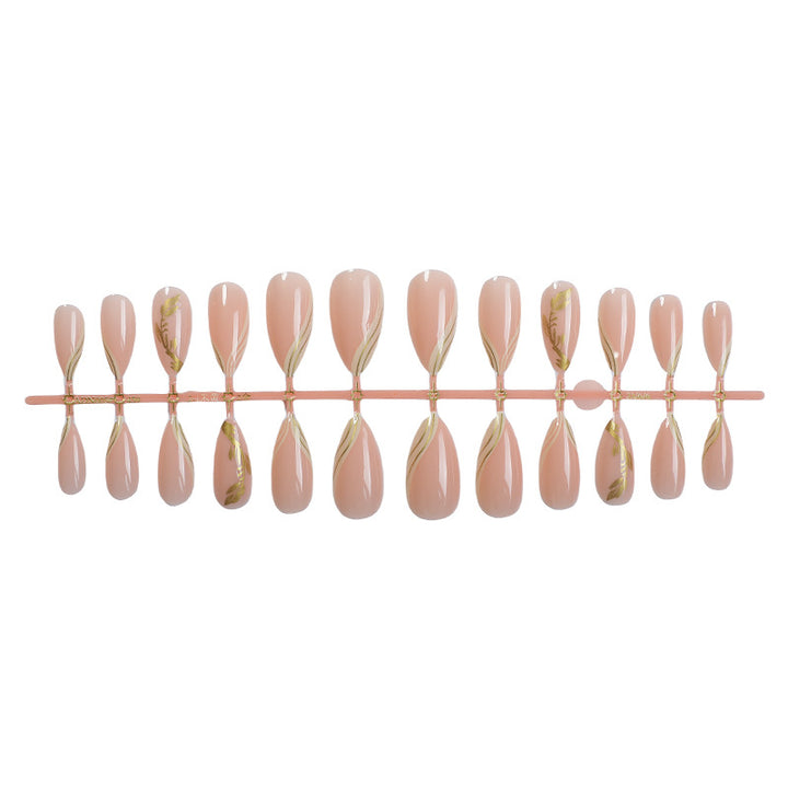 Elegant Press-On Nail Set with Floral Accent Designs Kalsten