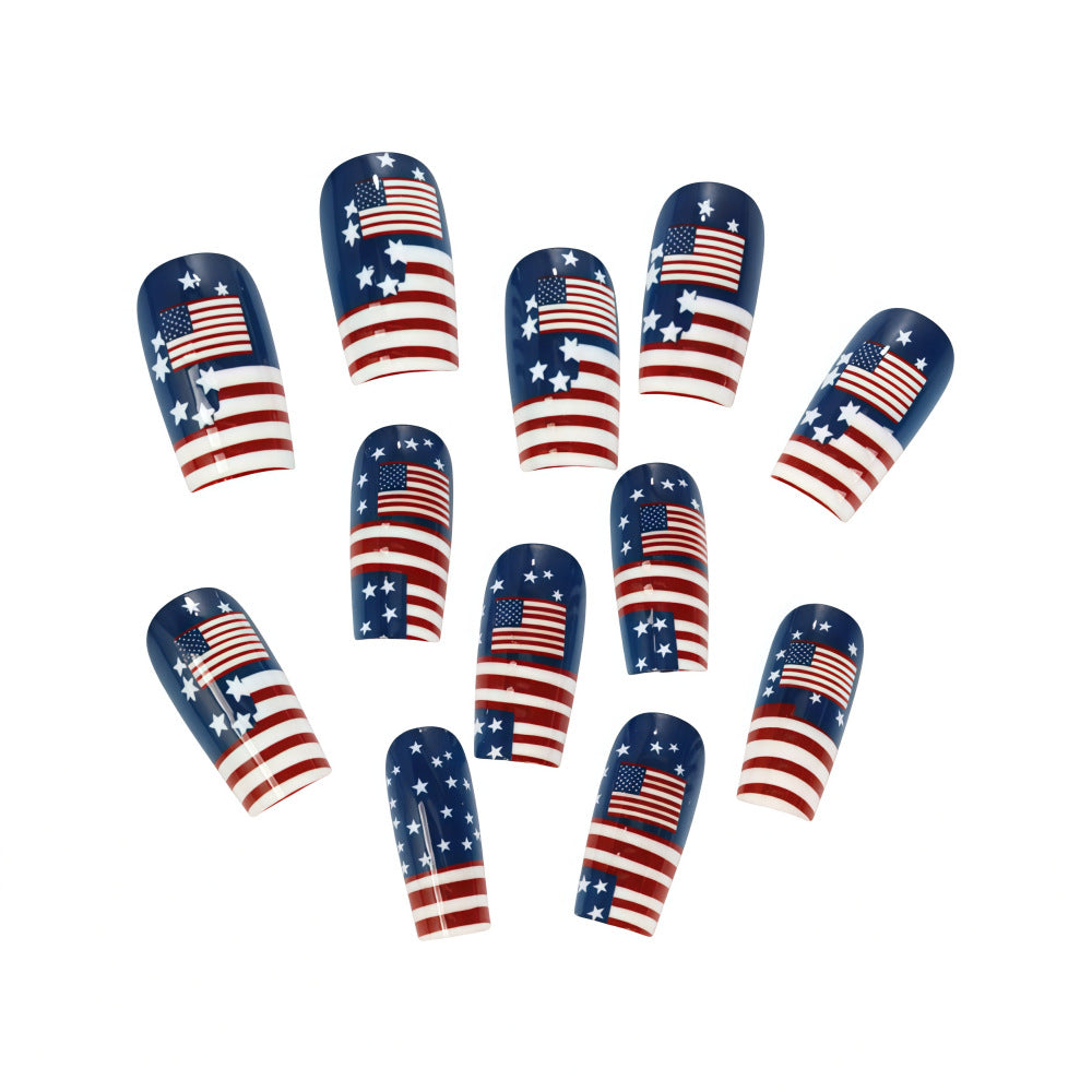 Artificial nails with patriotic flag motif Kalsten