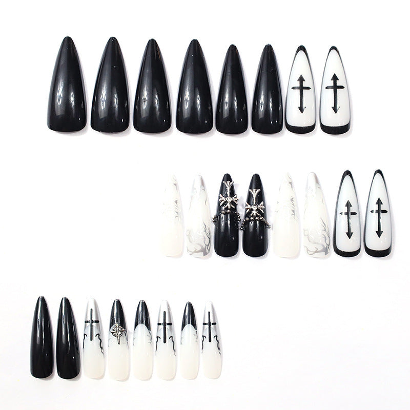 Gothic-Inspired Stiletto Nail Art Extensions Kalsten