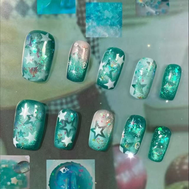 Glitter Star Press-On Nail Art Set Kalsten