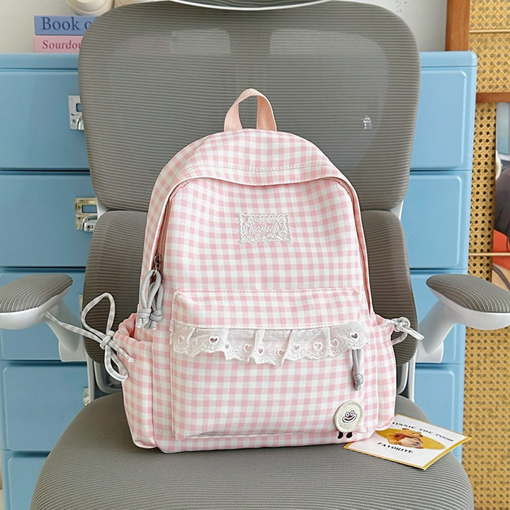 Cute Gingham Print Backpack Kalsten