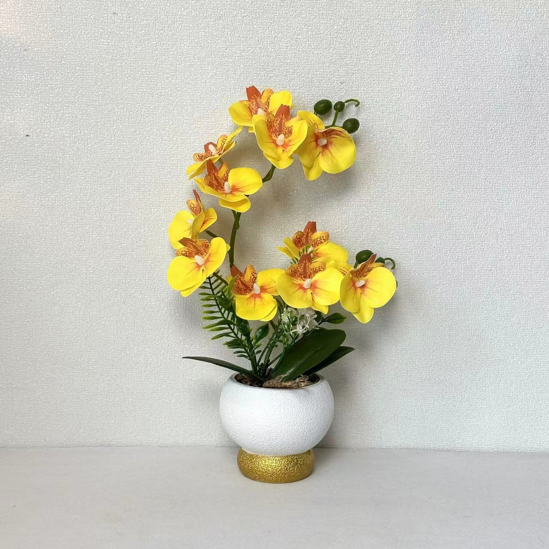 Artificial Orchid Arrangement for Tabletop Home Decor Display