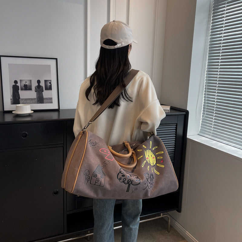 Playful Illustrated Weekend Duffle Bag Kalsten