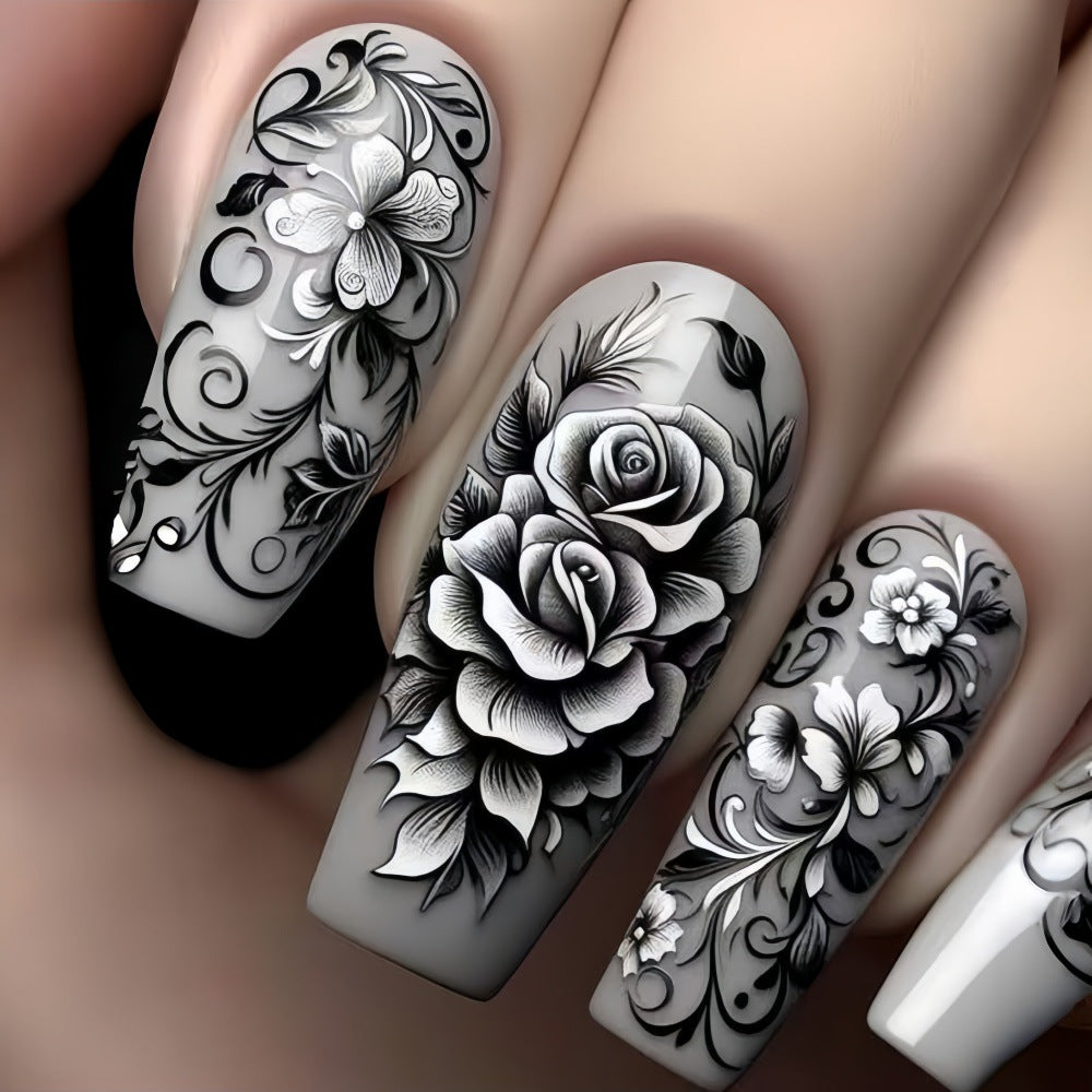 Artificial nails with floral designs Kalsten