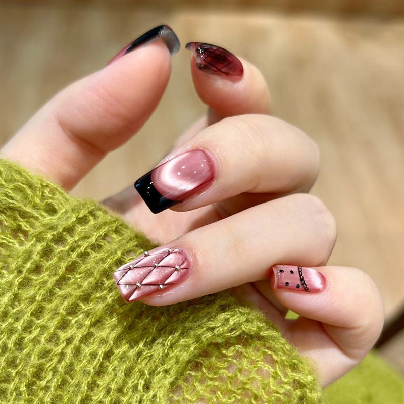 Premium Decorative Press-On Nails with Textured Design Kalsten