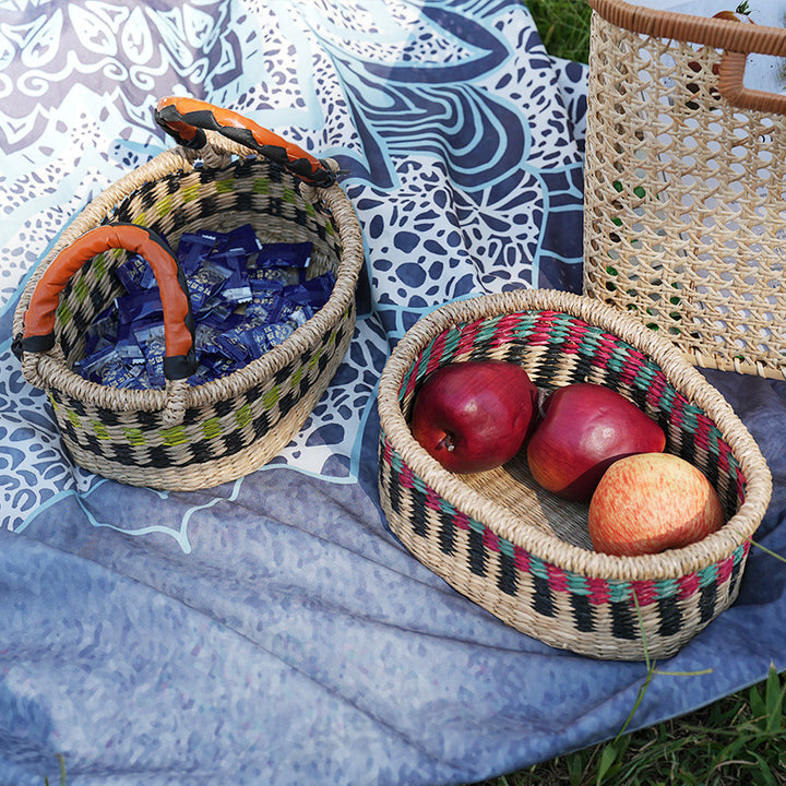 Handmade storage basket made of natural materials Kalsten